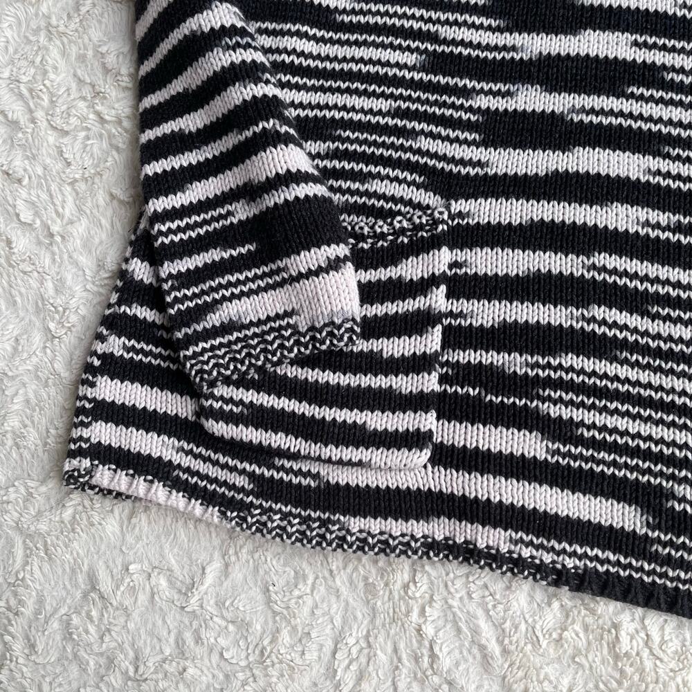 Chico's spacedye turtleneck chunky knit sweater‎ space dye black cream M - Picture 7 of 17
